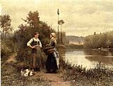 Daniel Ridgway Knight A Conversation painting
